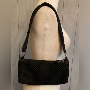 Womens The Sak Black Woven Dinner Braided Shoulder‎ Strap Handbag. Classic